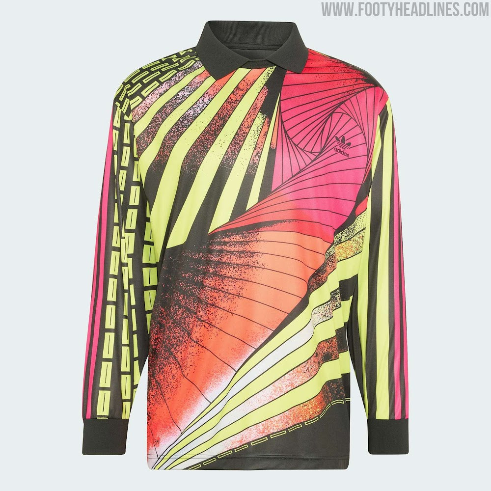 Adidas Archive Loose Kaleci Forması Siyah Neon Detaylar