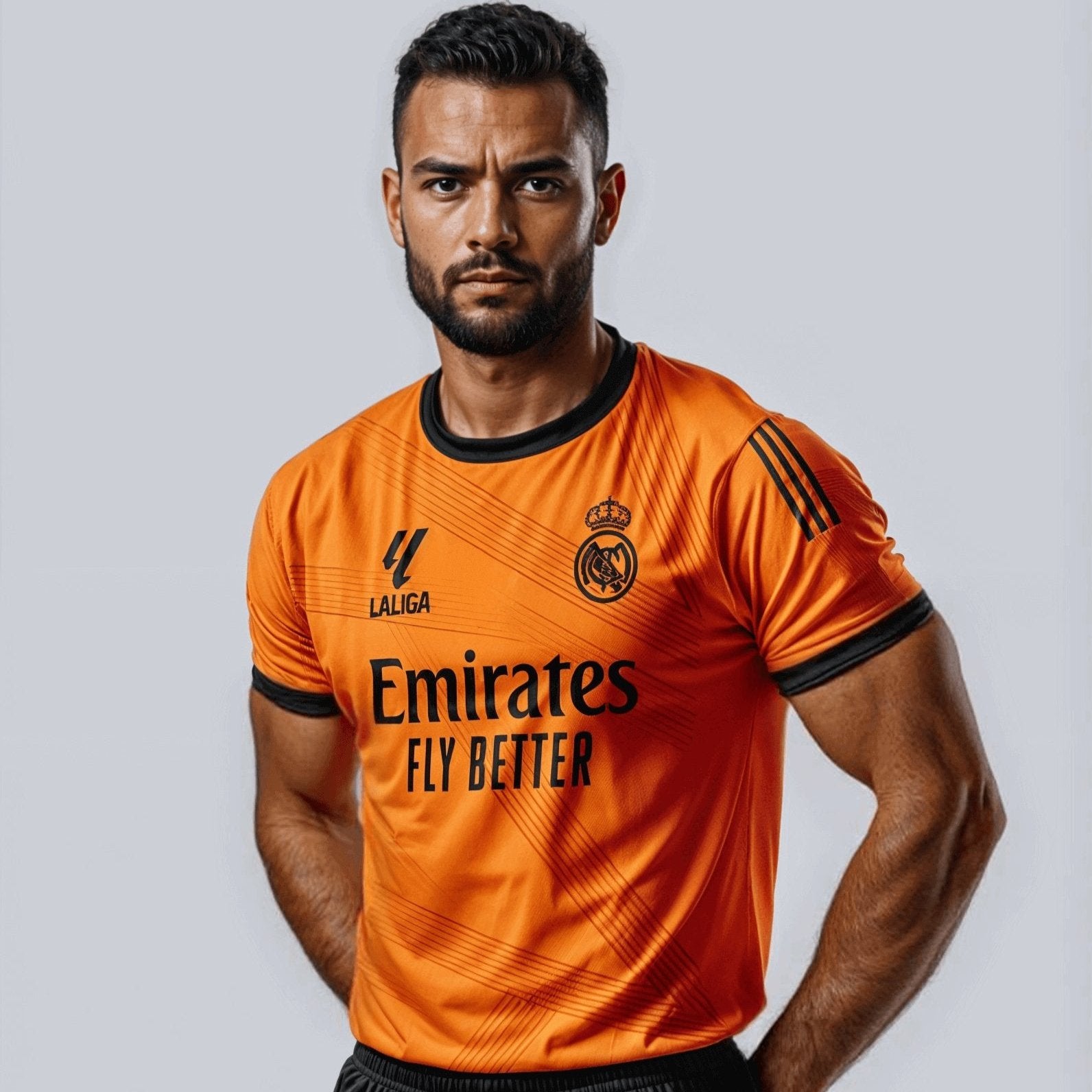 Real Neon Turuncu Şortlu Takım - Futbol Forması Tasarla - Acun Sport